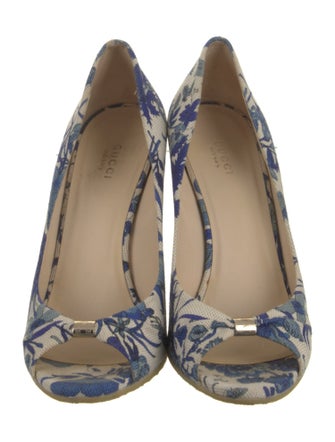 Gucci Canvas Floral Print Pumps
