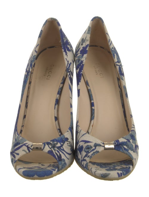 Gucci Canvas Floral Print Pumps