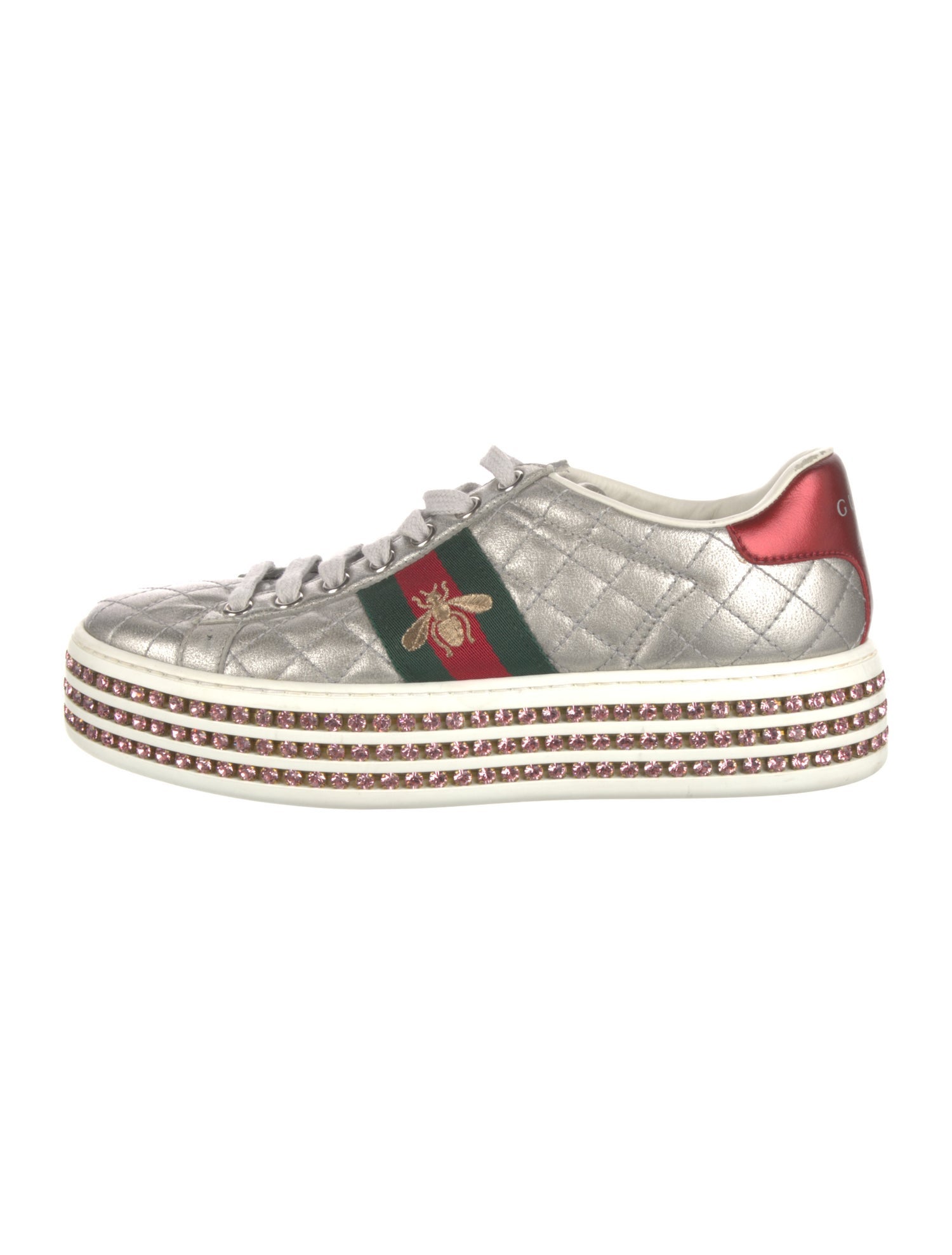 Gucci Web Accent Leather Sneakers