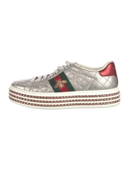 Gucci Web Accent Leather Sneakers