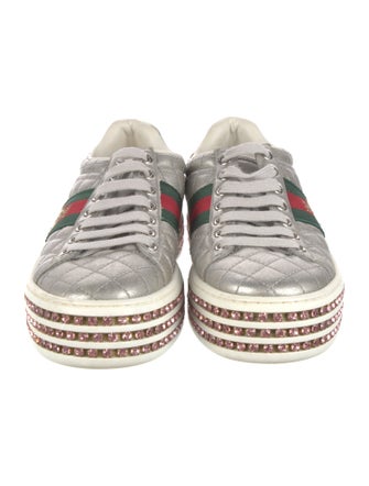 Gucci Web Accent Leather Sneakers