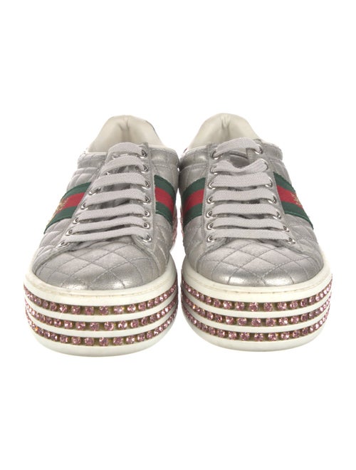 Gucci Web Accent Leather Sneakers