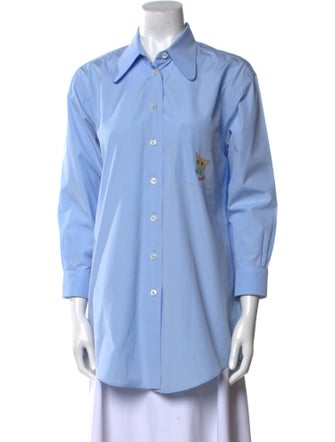 Gucci Long Sleeve Button-Up Top