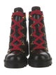 Gucci Sylvie Web Accent Leather Combat Boots