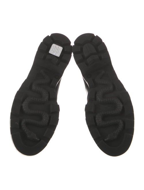 Gucci Sylvie Web Accent Leather Combat Boots