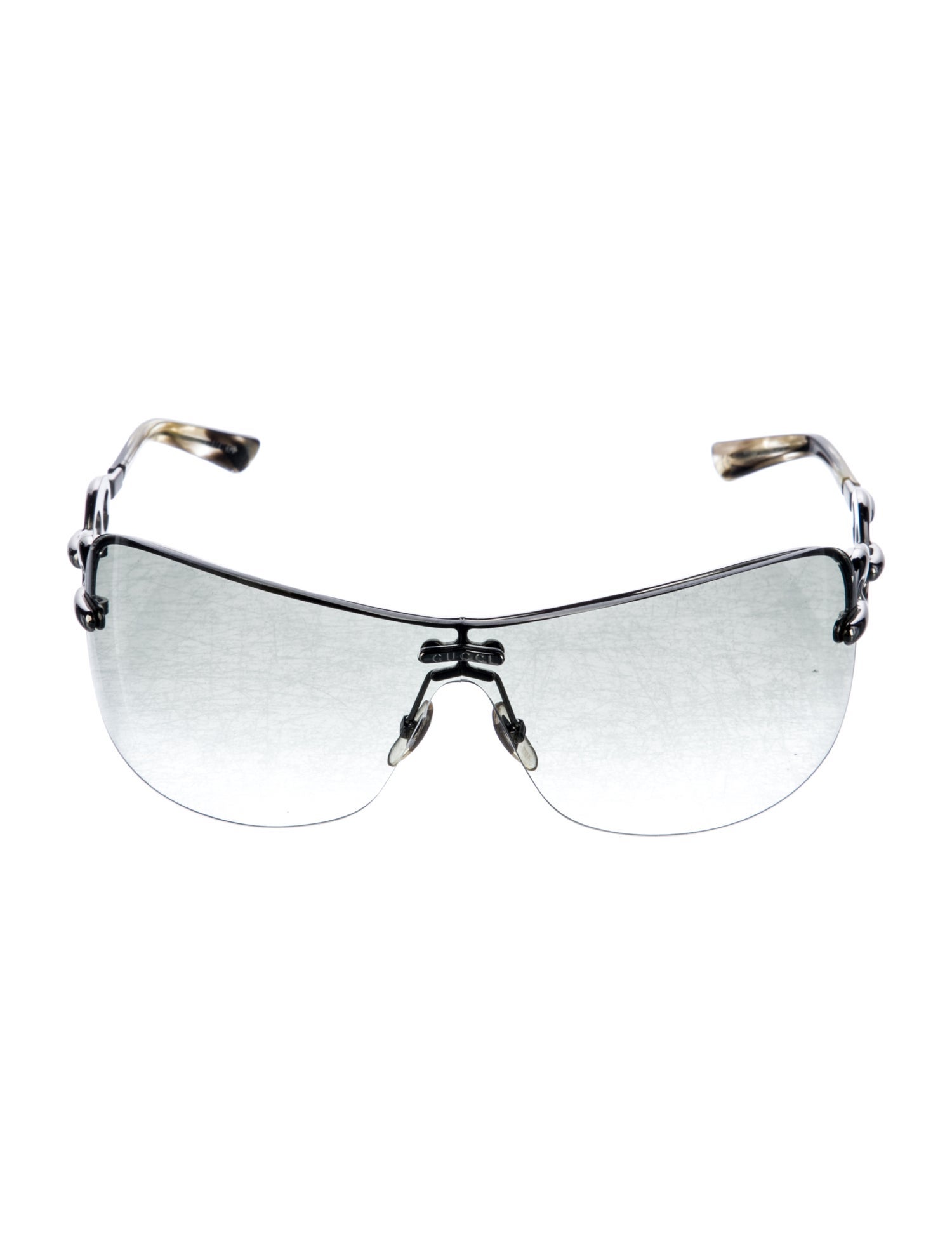 Gucci Marina Chain Accent Shield Sunglasses