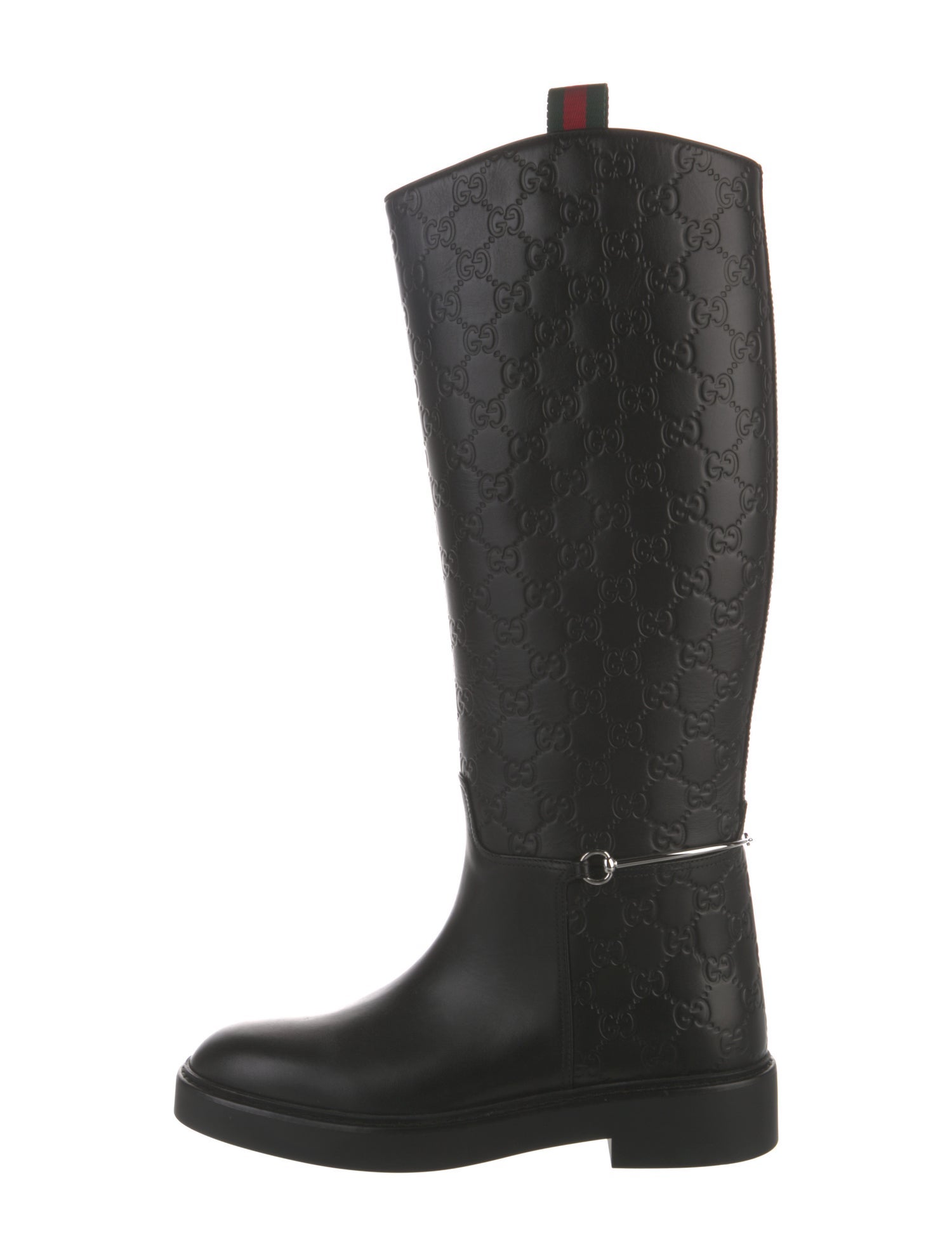 Gucci GG Signature Leather Riding Boots