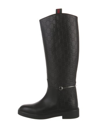 Gucci GG Signature Leather Riding Boots