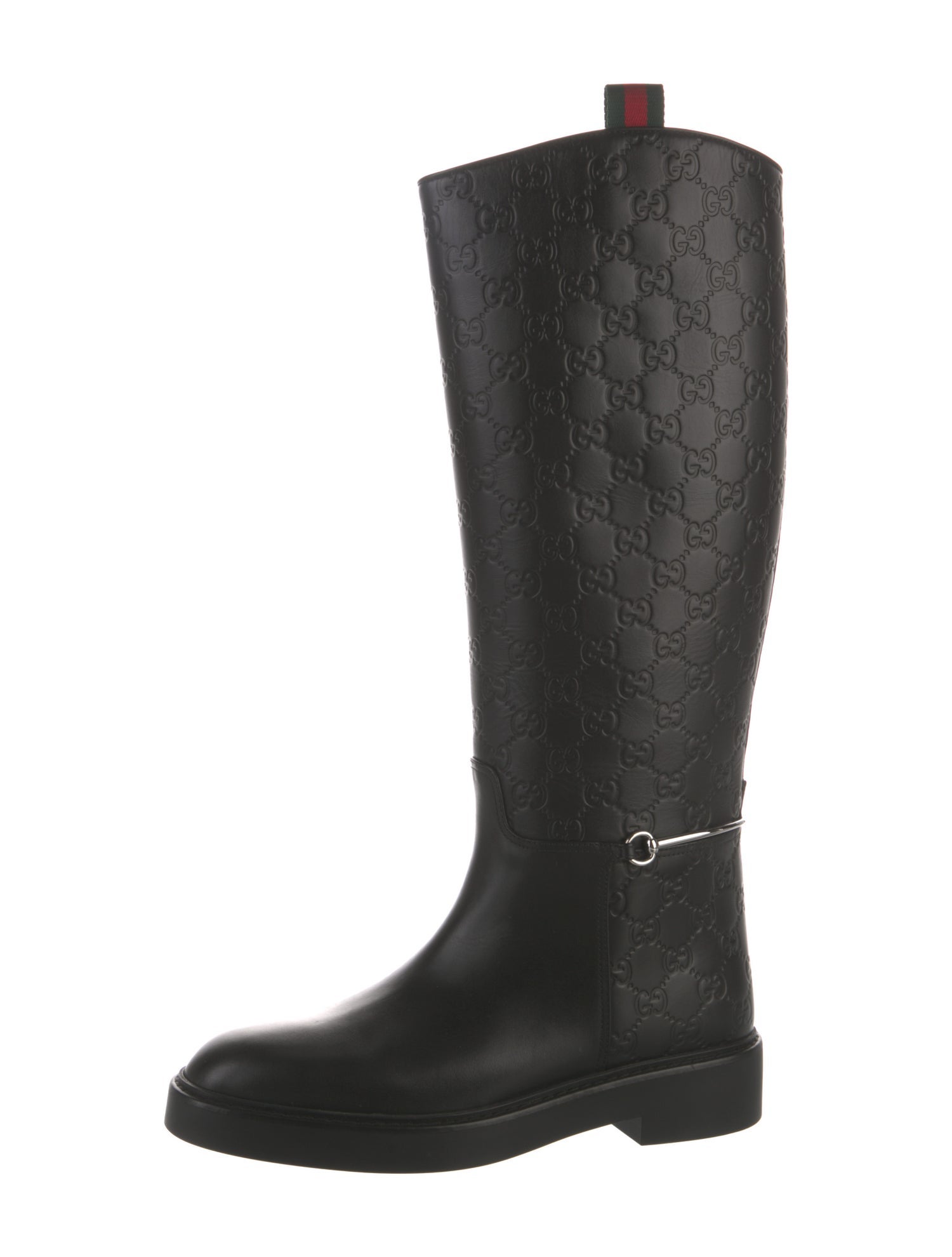 Gucci GG Signature Leather Riding Boots