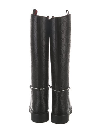 Gucci GG Signature Leather Riding Boots