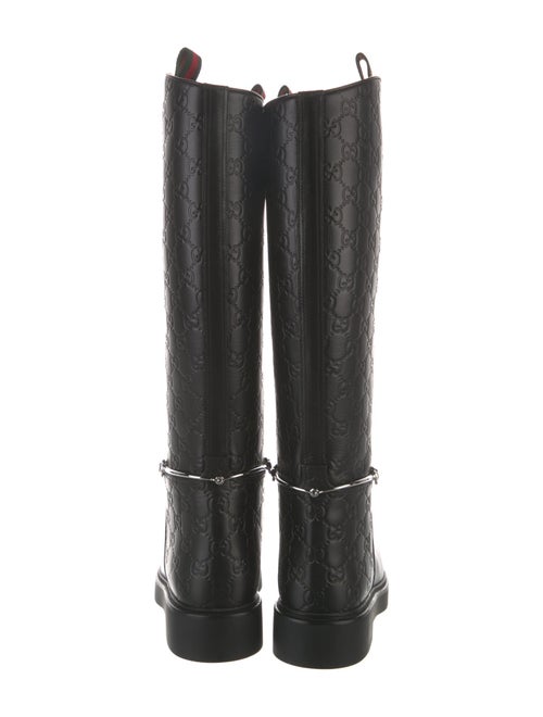Gucci GG Signature Leather Riding Boots