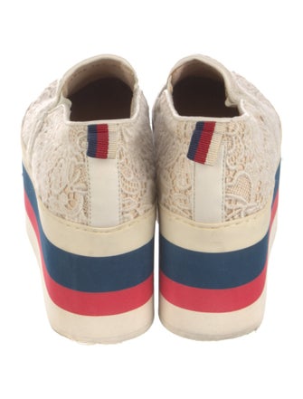 Gucci Sylvie Web Accent Lace Wedge Sneakers