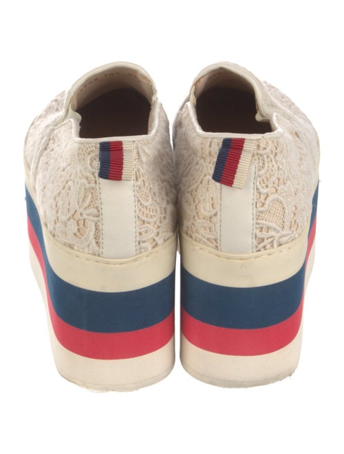 Gucci Sylvie Web Accent Lace Wedge Sneakers