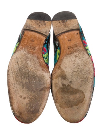 Gucci Horsebit Accent Canvas Loafers