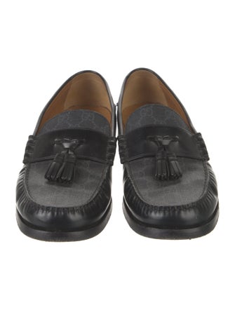 Gucci Leather Tassel Accents Dress Loafers