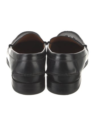 Gucci Leather Tassel Accents Dress Loafers