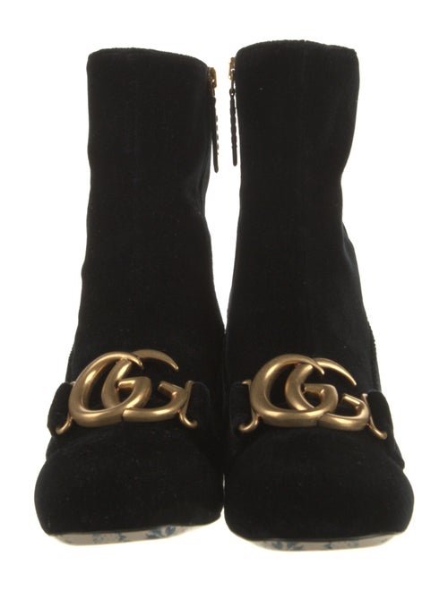 Gucci Double G Logo Velvet Boots