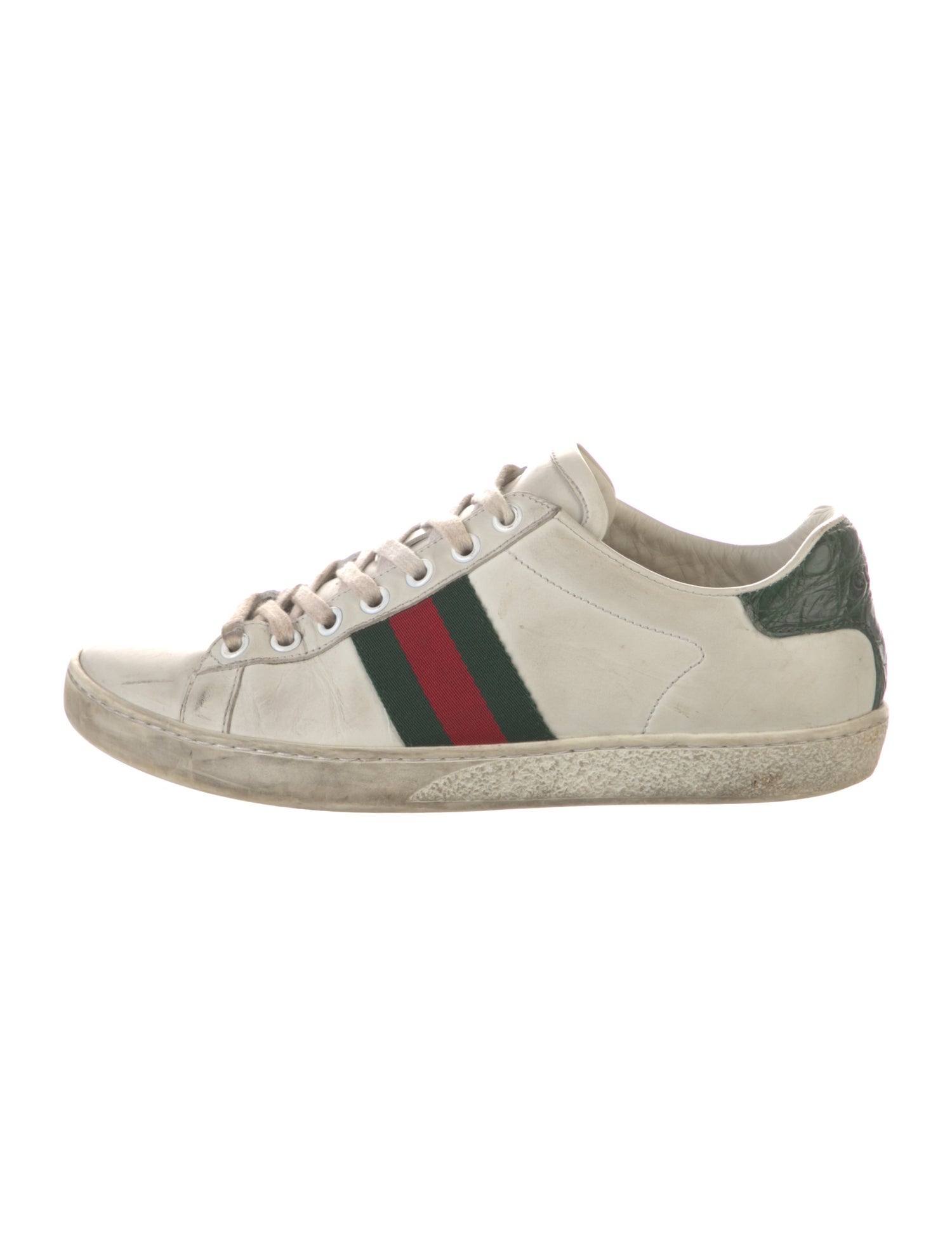 Gucci Web Accent Leather Sneakers