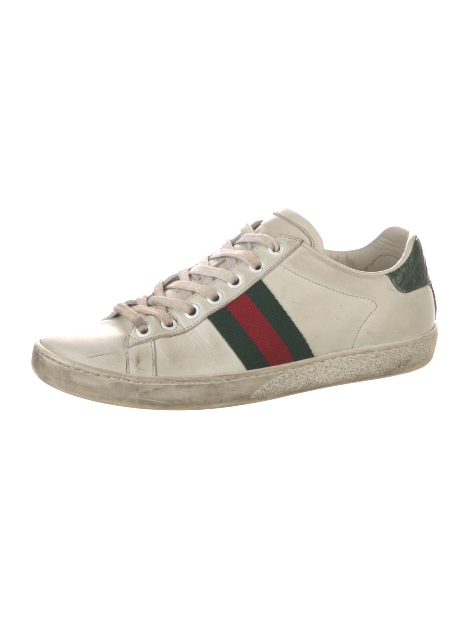 Gucci Web Accent Leather Sneakers