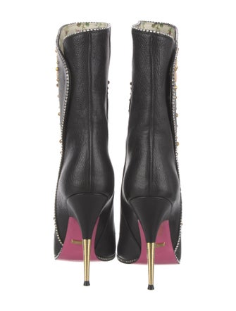 Gucci Leather Floral Print Boots