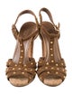 Gucci Suede Studded Accents T-Strap Sandals