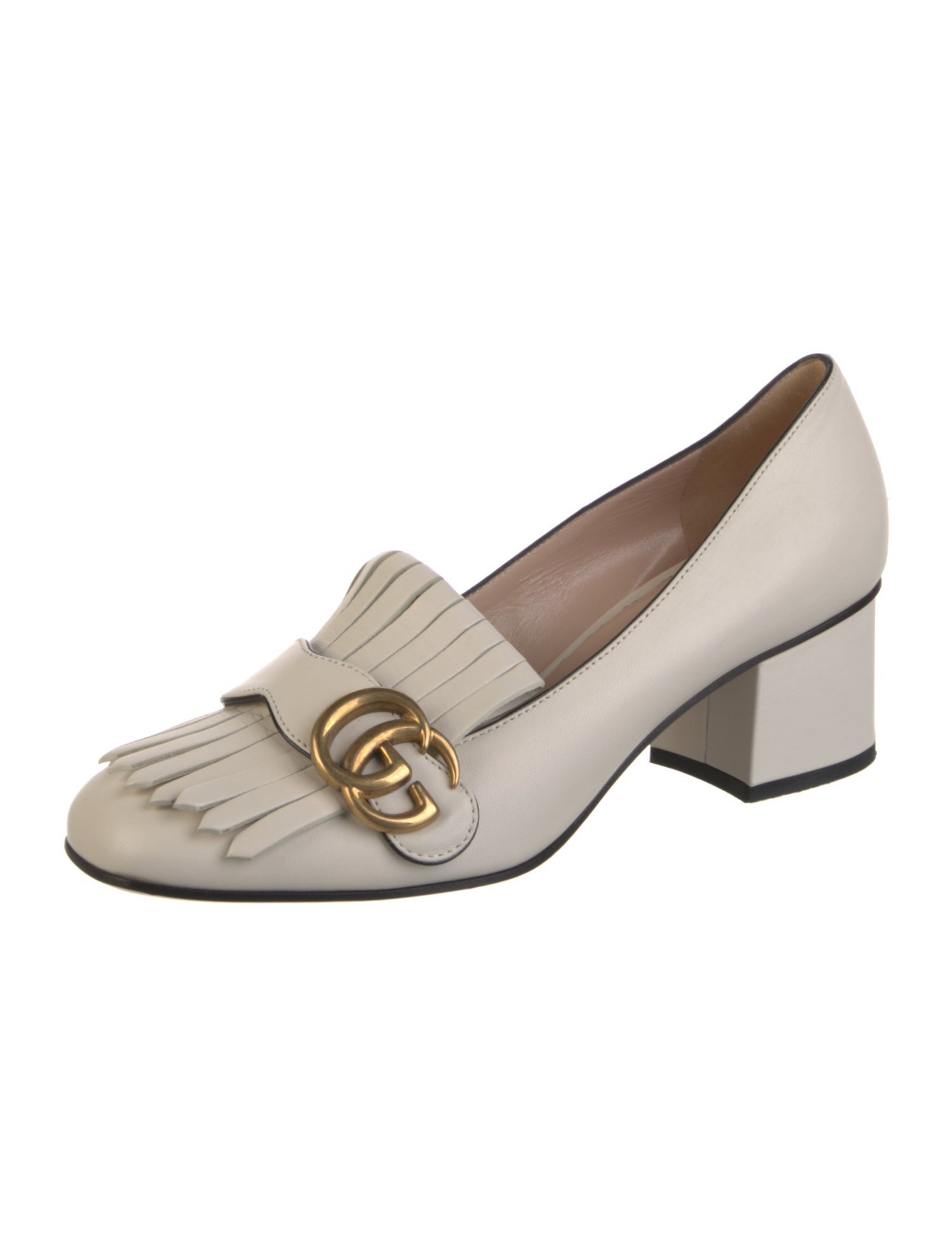 Gucci Double G Logo Leather Pumps