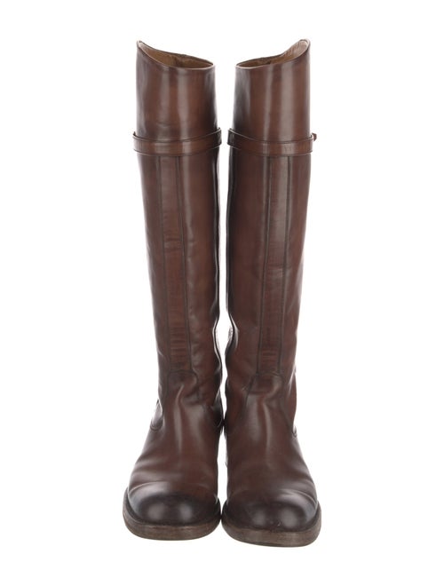 Gucci Hasler Horsebit Accent Leather Riding Boots