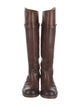 Gucci Hasler Horsebit Accent Leather Riding Boots