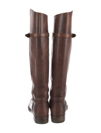Gucci Hasler Horsebit Accent Leather Riding Boots