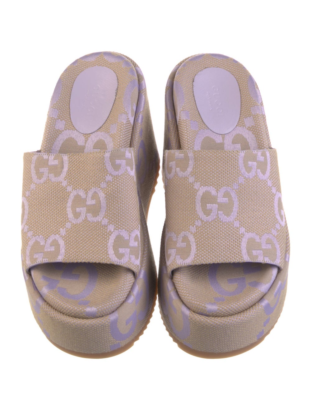 Gucci Canvas Slides Neutrals GG Canvas Platform - image 3