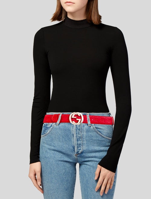 Gucci Interlocking G Logo Leather Belt