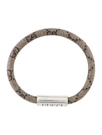 Gucci Trademark GG Supreme Leather Bracelet