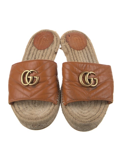 Gucci Double G Logo Leather Espadrilles