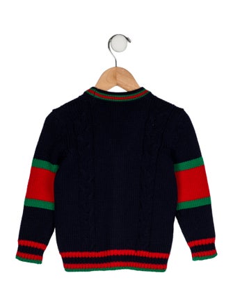Gucci Boys' Wool Cable Knit Cardigan