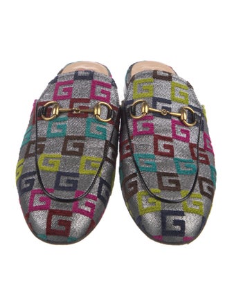 Gucci Horsebit Accent Printed Mules