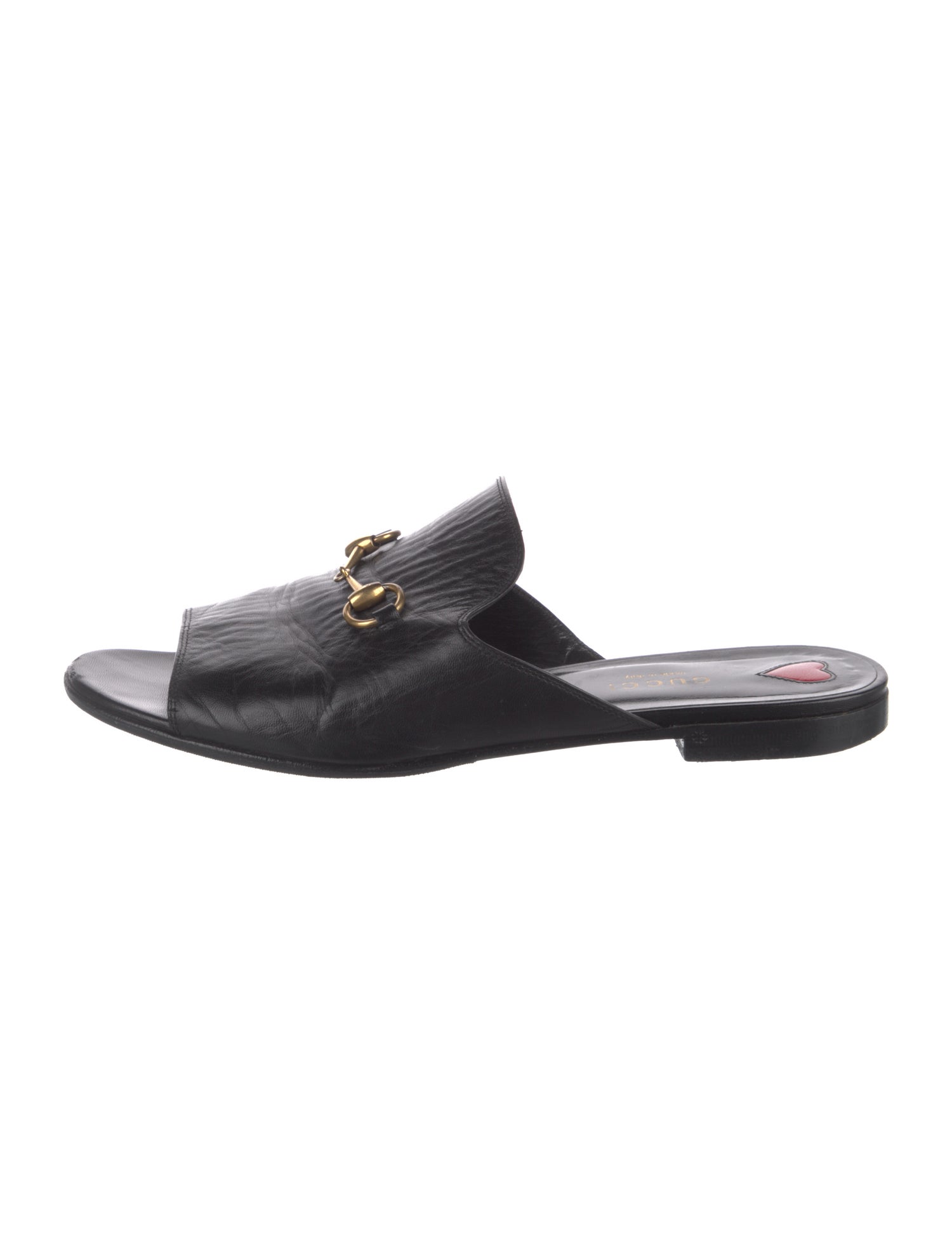 Gucci Horsebit Accent Leather Slides