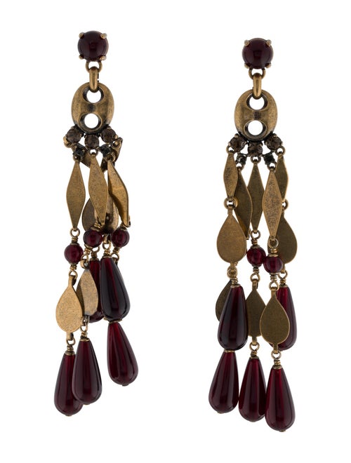Gucci Crystal & Resin Marina Link Chandelier Earrings