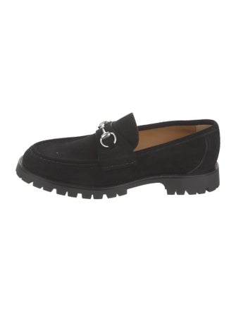 Gucci Horsebit Accent Suede Dress Loafers