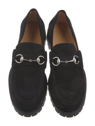 Gucci Horsebit Accent Suede Dress Loafers