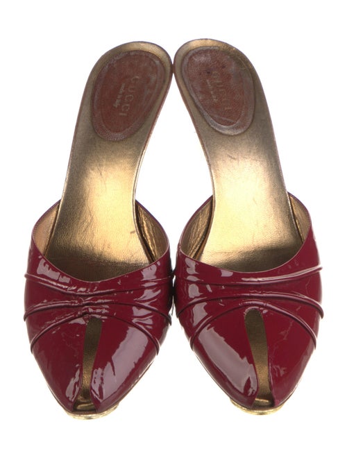 Gucci GG Logo Patent Leather Mules