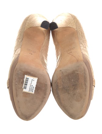 Gucci Horsebit Accent Crocodile Pumps