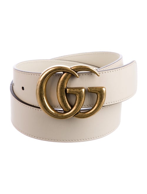 Gucci Double G Logo Leather Belt