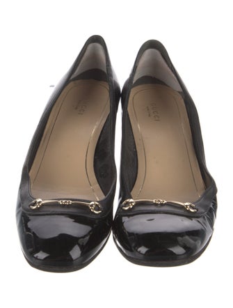 Gucci Horsebit Accent Patent Leather Pumps