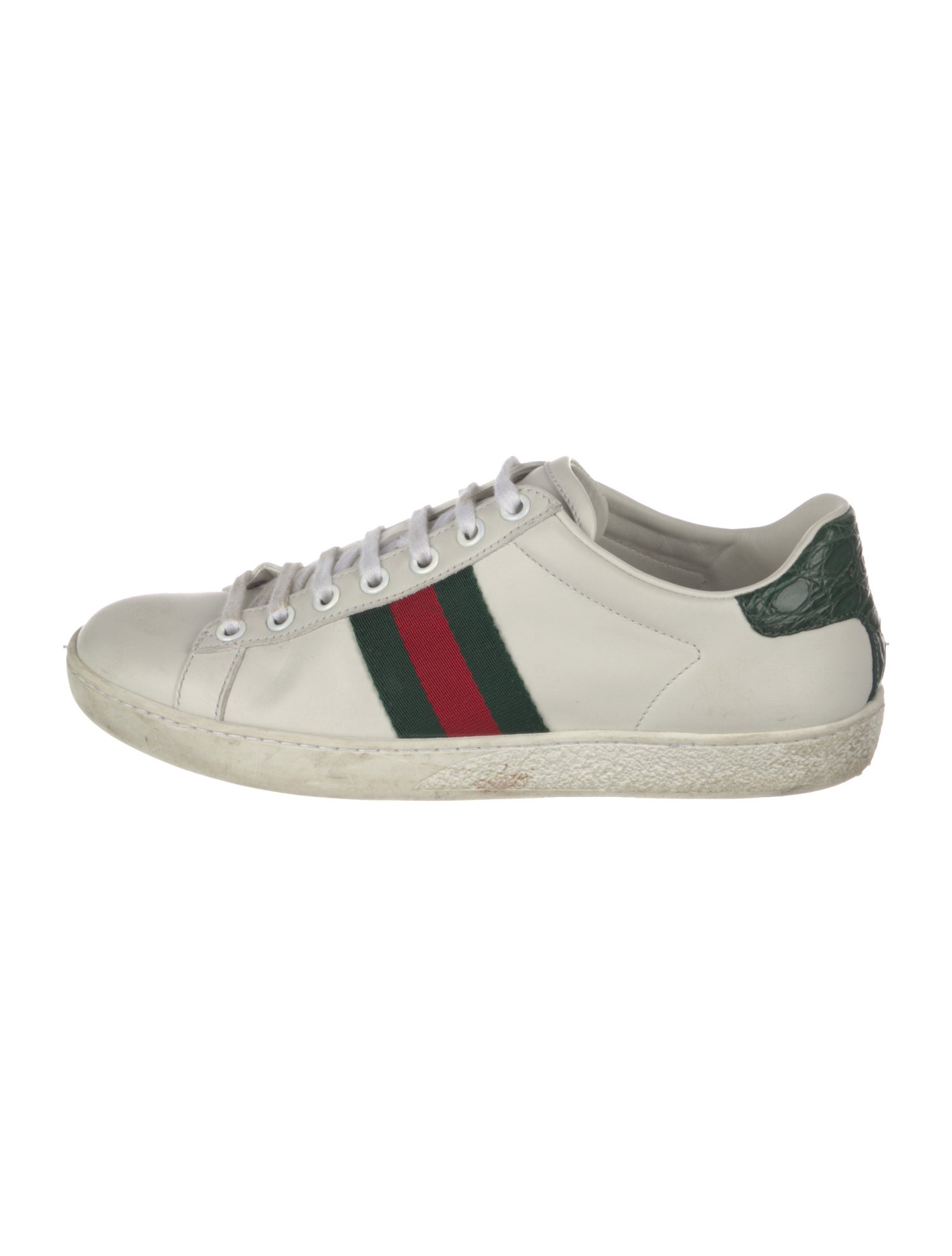 Gucci Web Accent Leather Sneakers