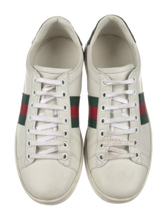 Gucci Web Accent Leather Sneakers