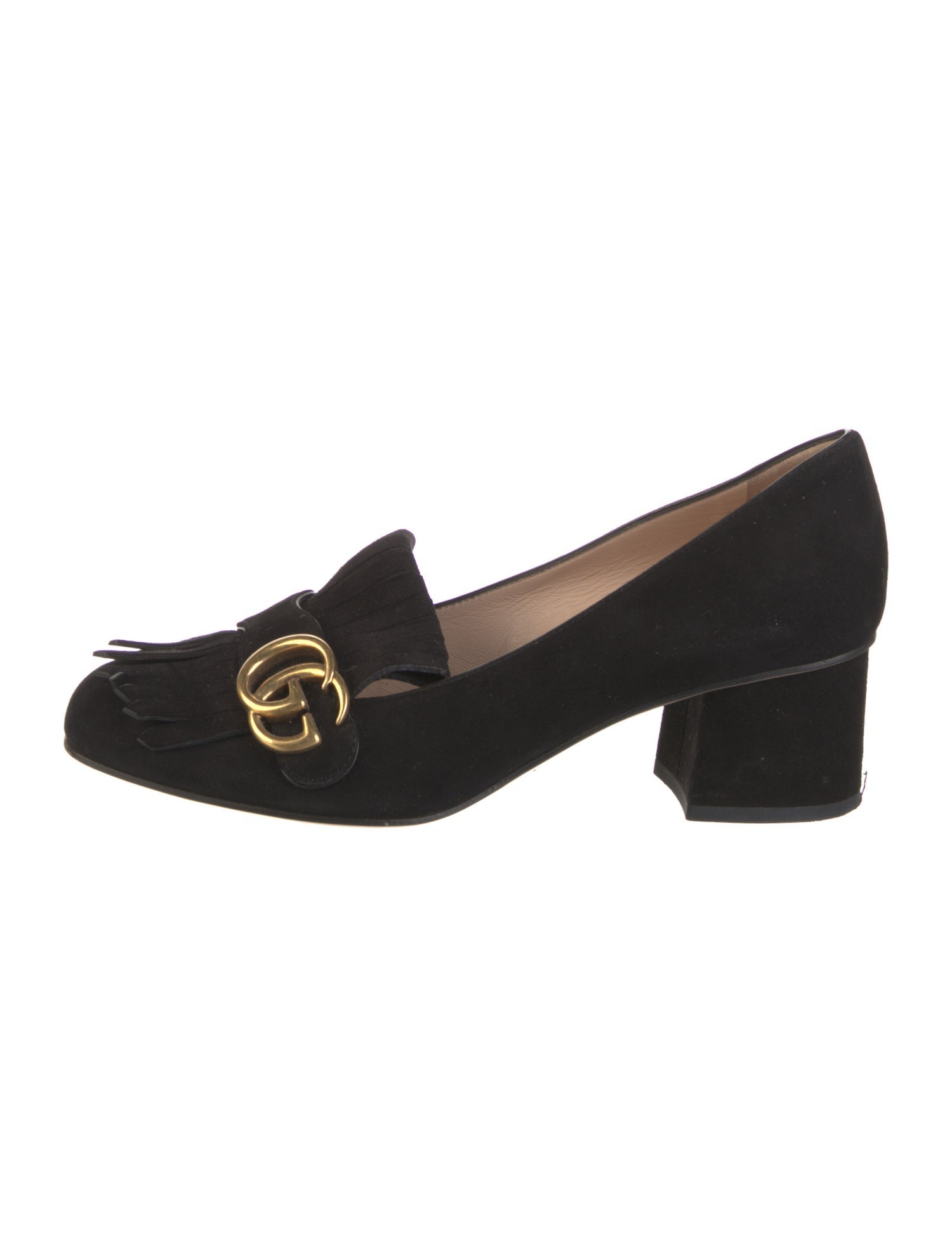 Gucci Double G Logo Suede Pumps