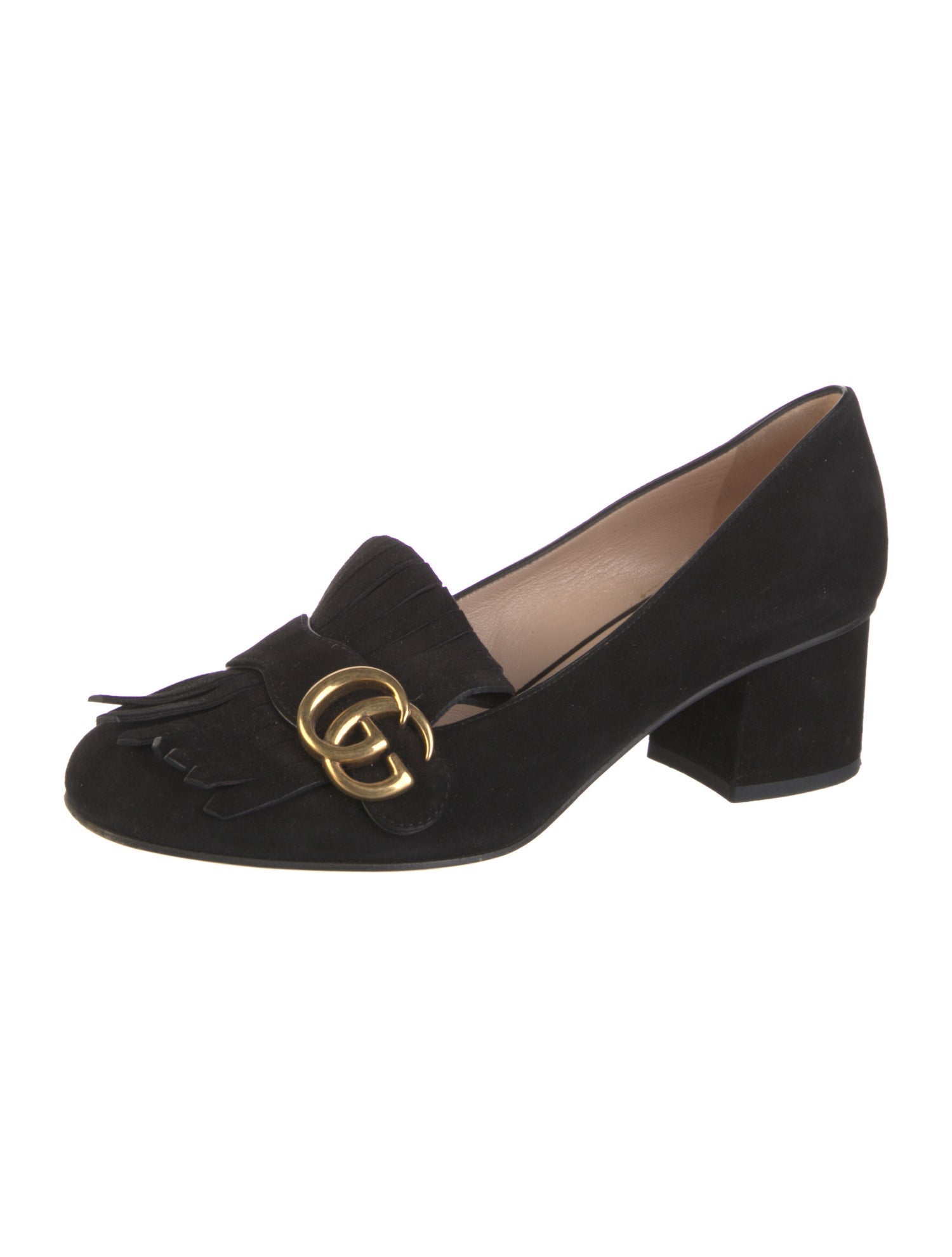 Gucci Double G Logo Suede Pumps