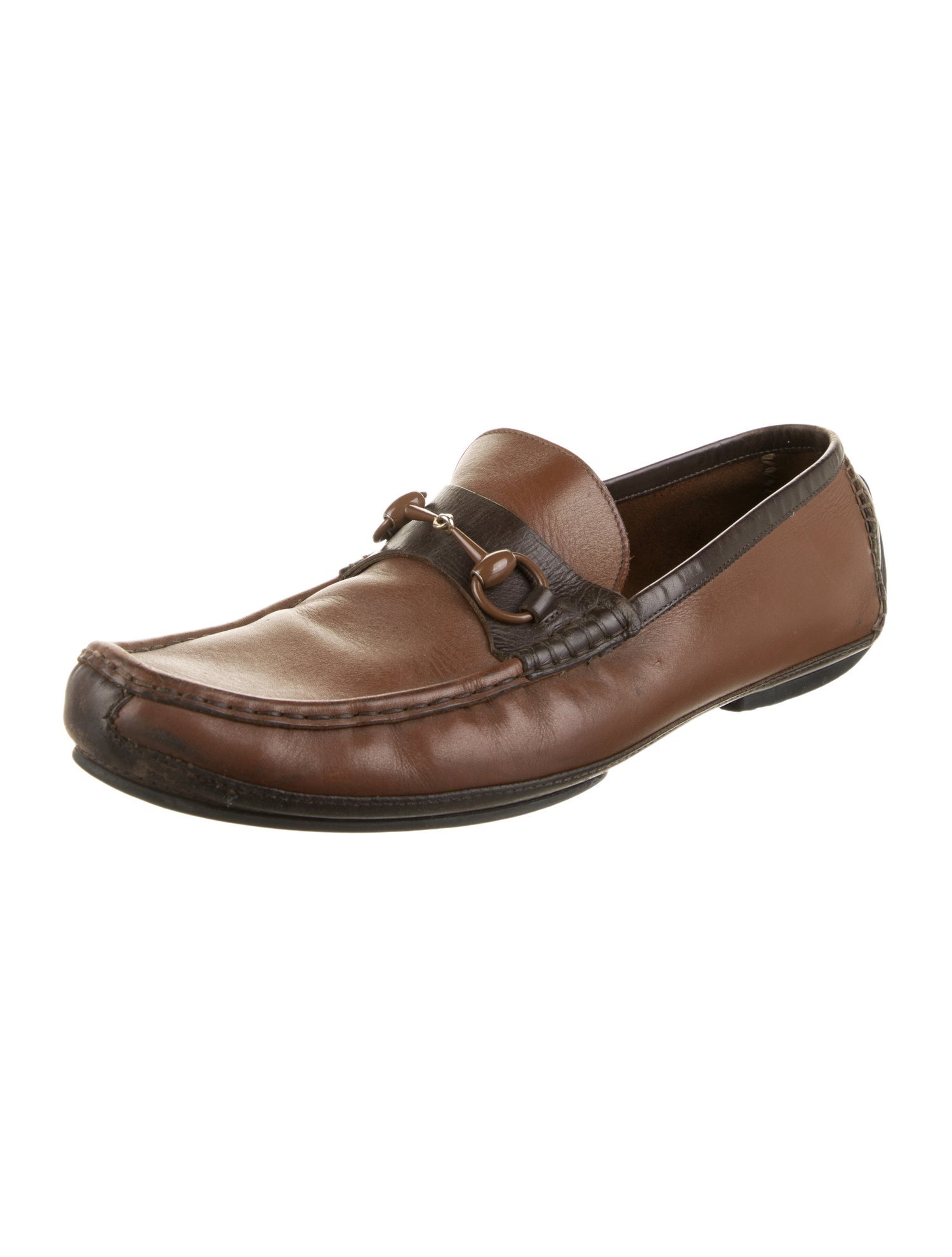 Gucci Horsebit Accent Leather Loafers