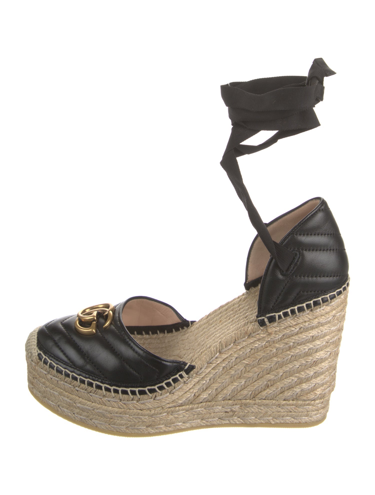 Gucci Double G Logo Leather D'Orsay Pumps