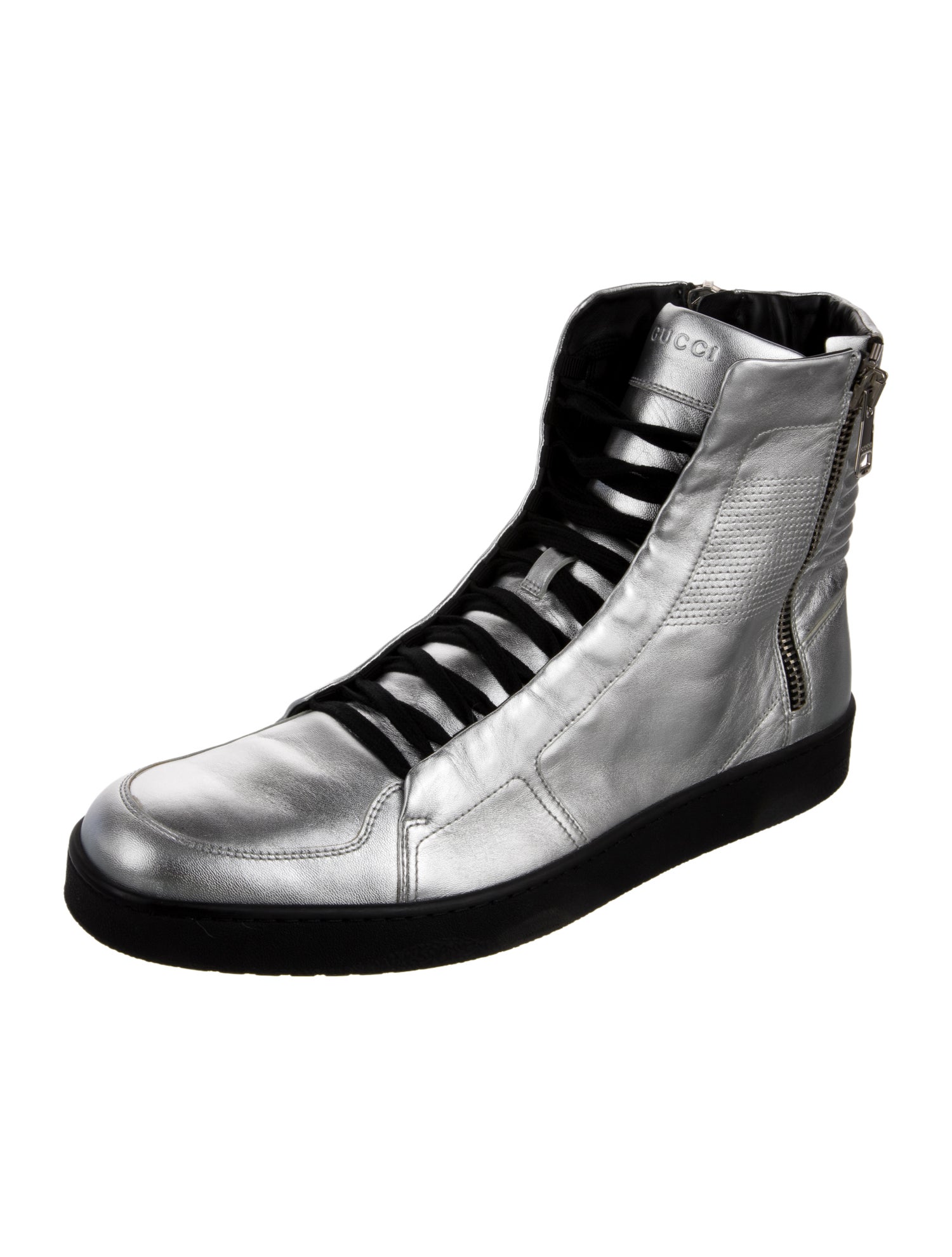 Gucci Leather Animal Print Sneakers